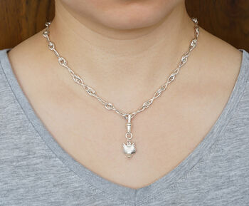 Diamond Eyes Fox Necklace With Swivel Clasp In Sterling Silver, 4 of 4