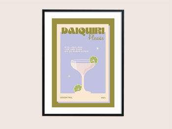 Retro Daiquiri Cocktail Print, 4 of 4