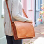 Personalised Large Brown Leather Messenger Bag, thumbnail 2 of 9