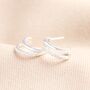 Sterling Silver Crystal Illusion Huggie Hoop Earrings, thumbnail 1 of 2