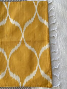 Silk Ikat Yellow Cushion Cover, 6 of 7