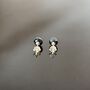 Silvery Blue Fused Glass Sterling Silver Stud Earrings, thumbnail 4 of 9