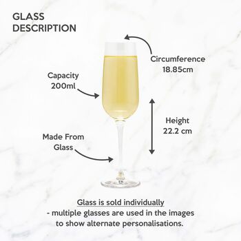 Personalised Engraved Flute, Custom Cocktail Glass Gift For Friends, 10 of 10