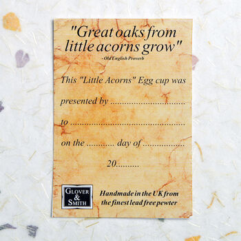 'From Little Acorns' Personalised Christening Egg Cup, 7 of 9