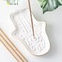 Hamsa Hand Incense Stick Holder White Or Blue, thumbnail 1 of 6