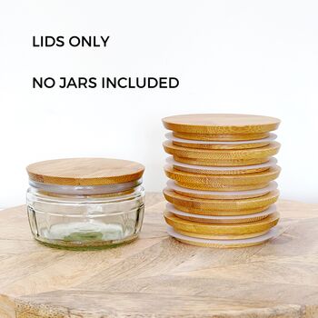 Airtight Bamboo Lids For Upcycling Dessert Pots, 2 of 9