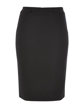 Women's Black Tailored Pencil Skirt, 2 of 4