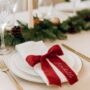 Christmas Silk Ribbon Bow Place Name, 30 Colours, thumbnail 1 of 7