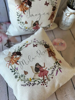 Personalised Fairy Printed Name Cushion, 5 of 6