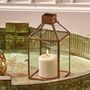 Copper Finish Glass Candle Holder Table, thumbnail 1 of 3