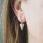 Small Hoop Earrings With Medium And Small Heart, thumbnail 1 of 3
