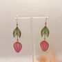Pink Flower Statement Drop Earrings For Her, thumbnail 6 of 12