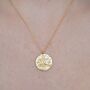 Crescent Moon And Stars Disc Necklace, thumbnail 4 of 4