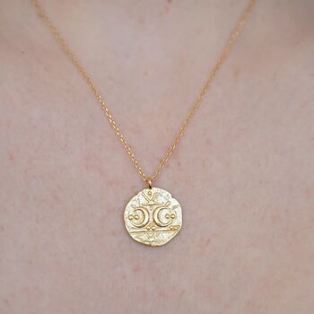 Crescent Moon And Stars Disc Necklace, 4 of 4