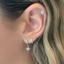 Cohan Star Sterling Silver Hoop Earrings, thumbnail 1 of 8