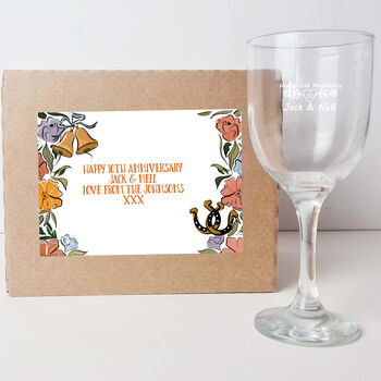 Pair Of Anniversary Wine Glasses, 6 of 6