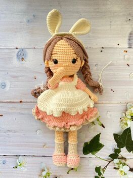 Organic Handmade Crochet Doll With Removable Clothes, 4 of 12