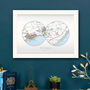 Personalised Postcodes Two Circle Locations Map Print, thumbnail 1 of 7