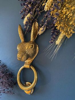 Brass Hare Door Knocker Brass Finish, 5 of 5