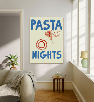 Pasta Nights Kitchen Art Print, 2 of 3