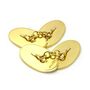 Personalised 9ct Gold Double Sided Oval Chain Cufflinks, thumbnail 3 of 5