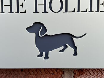 Personalised Short Haired Dachshund Design House Acrylic Number Sign, 6 of 7