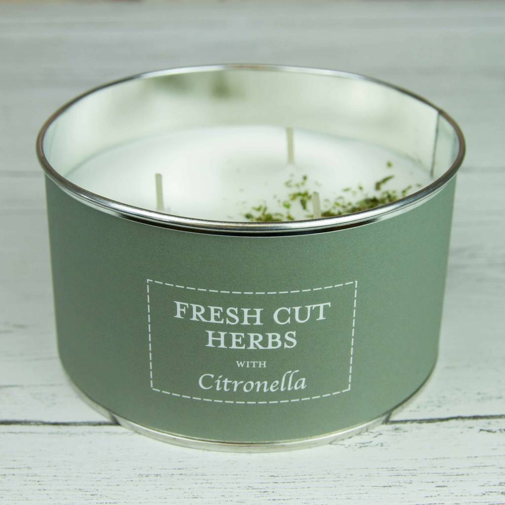 Fresh Cut Herbs Citronella Three Wick Candle By The Country Candle