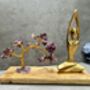 Yoga Pose Figurine With Amethyst Tree Of Life Statue Ornament Gift Sukhasana, thumbnail 7 of 8