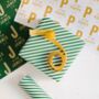 Green Candy Stripe Luxury Wrapping Paper, thumbnail 5 of 7