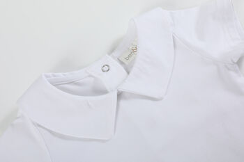 Victor White Short Sleeve Collar Top, 3 of 6