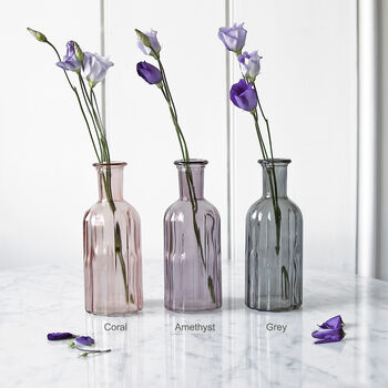 Coloured Lined Glass Bottle Vase, 2 of 2