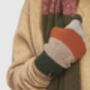 Men's Striped Knitted Lambswool Gloves, thumbnail 2 of 4