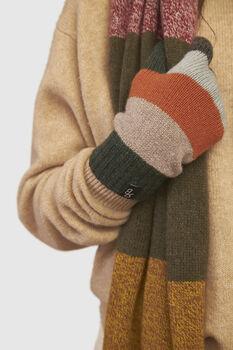 Men's Striped Knitted Lambswool Gloves, 2 of 4