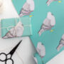 Pigeon Wrapping Paper, Green, thumbnail 1 of 2