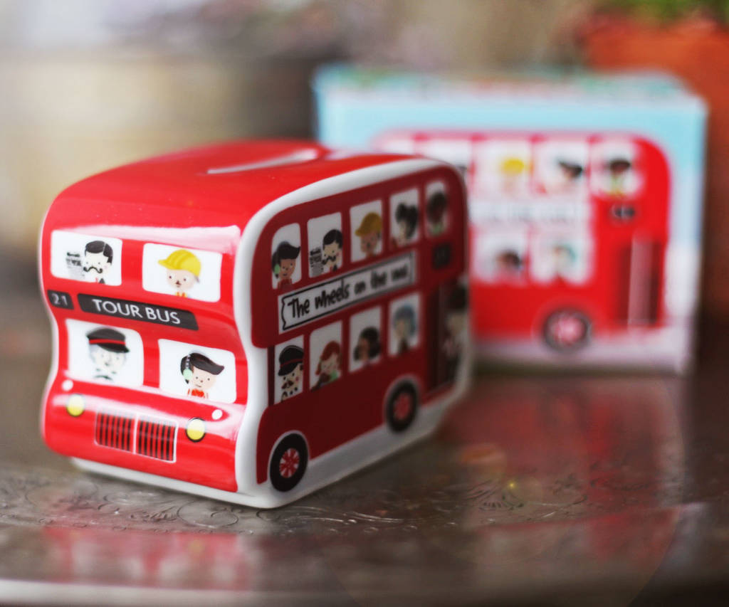 Red Bus Money Box By Loula and Deer | notonthehighstreet.com