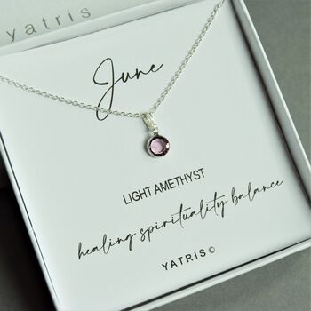 Sterling Silver June Birthstone Necklace, 2 of 5