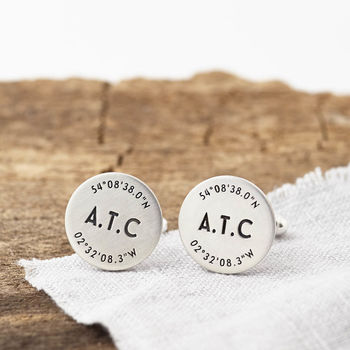 Personalised Silver Coordinate And Initials Cufflinks, 5 of 9