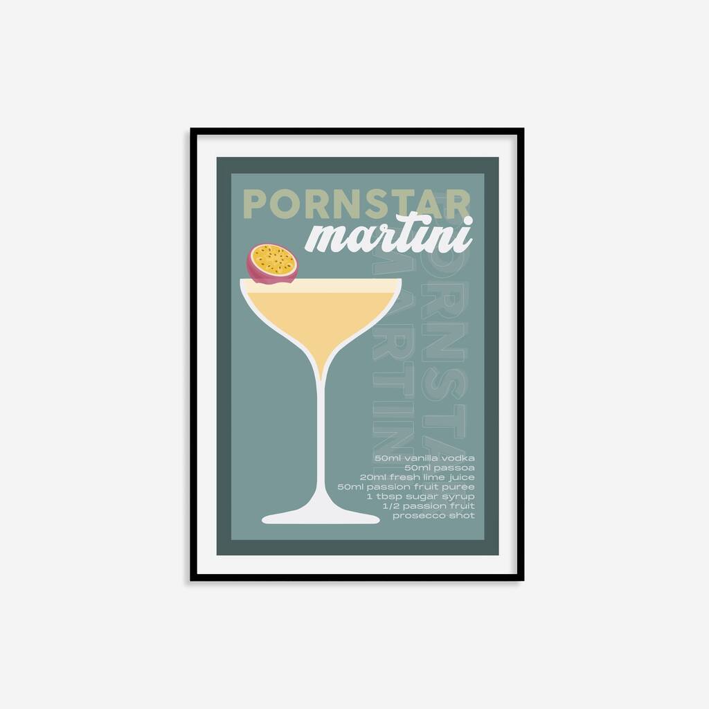 Pornstar Martini Cocktail Print By Alaina Creates