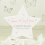 Personalised White Wooden Christening Star, thumbnail 2 of 3
