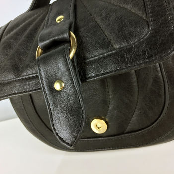 Quilted Black Saddle Bag, 6 of 9