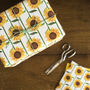 'Sunflower Field' Luxury, Recycled Wrapping Paper Pack, thumbnail 1 of 7