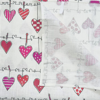 'Hearts On The Line' Linen Tea Towel, 3 of 3