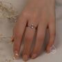 Double Star Open Ring In Sterling Silver, thumbnail 3 of 10