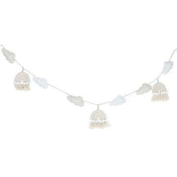 Macrame Rainbows And Clouds Nursery Baby Bunting, 2 of 5