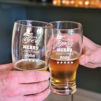 Personalised Christmas Pint Glass, 2 of 7