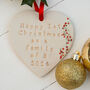 First Family Christmas Hanging Heart Decoration, thumbnail 7 of 9