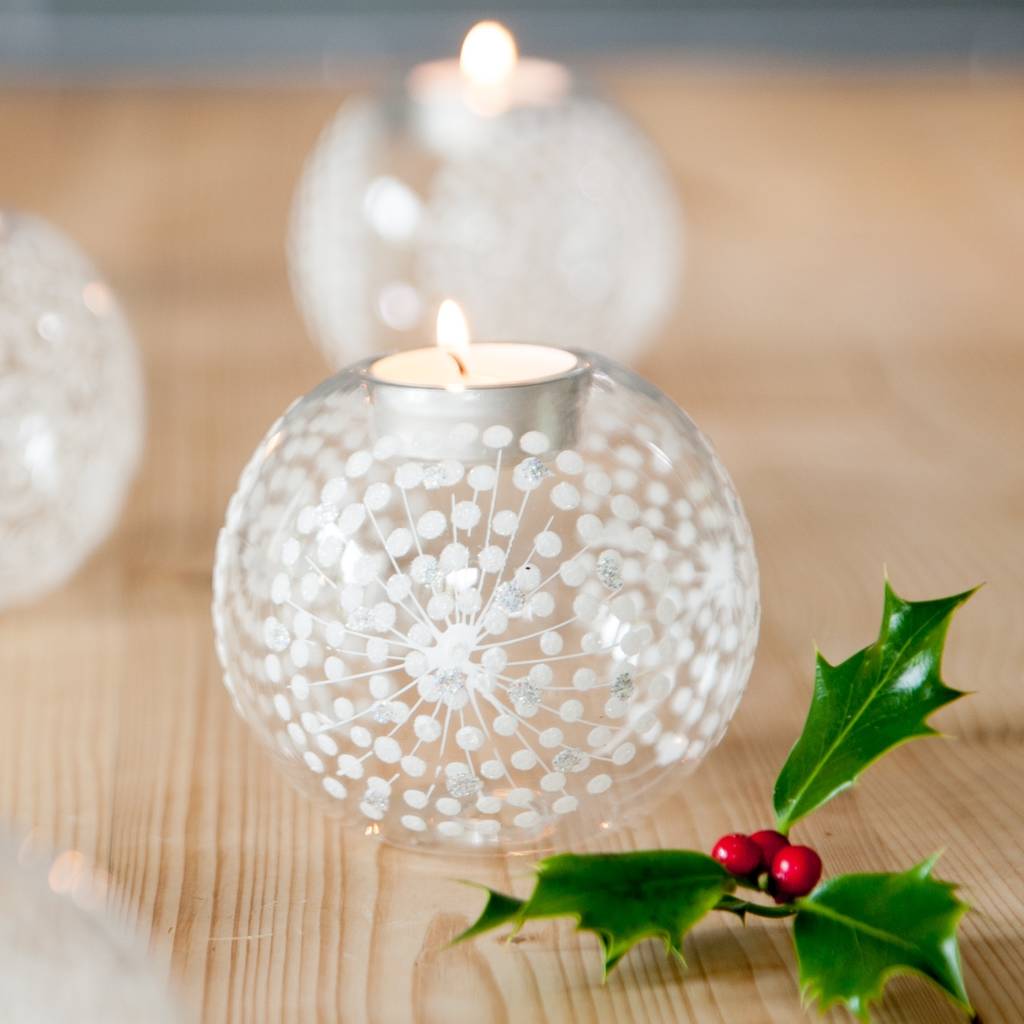 iridescent starburst christmas tea light holder by the christmas home