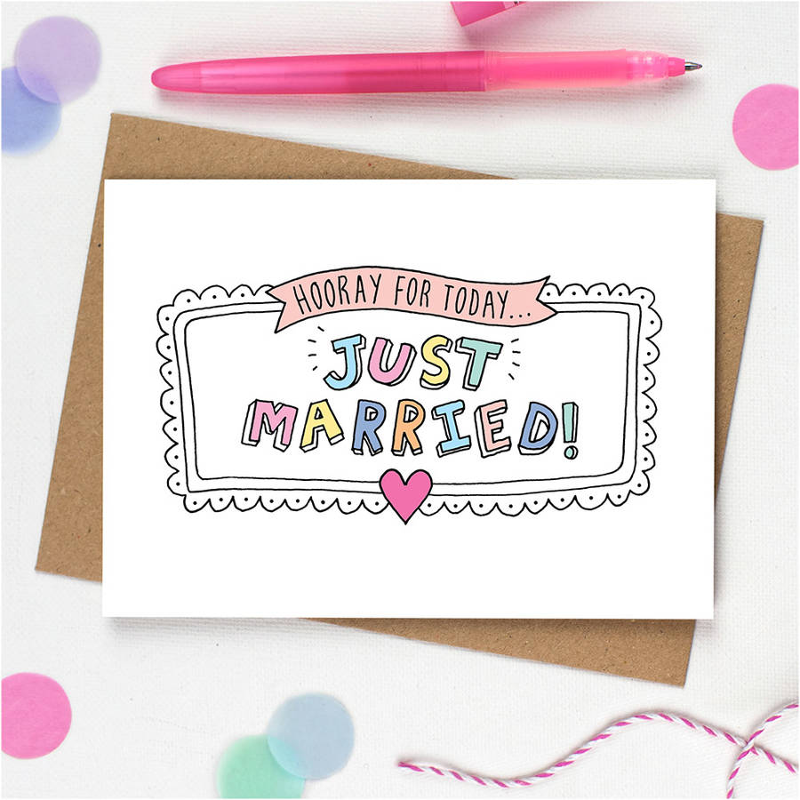 just married wedding card by eskimo kiss designs | notonthehighstreet.com