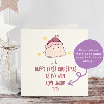 Happy First Christmas As My Wife Personalised Card C, 2 of 5