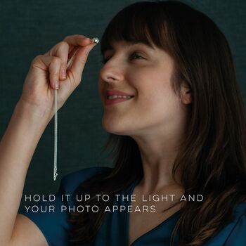 Personalised Droplet Hidden Photo Necklace In Sterling Silver, 3 of 10